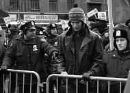 Barricade, antiwar demonstration, New York City, 2/15/03